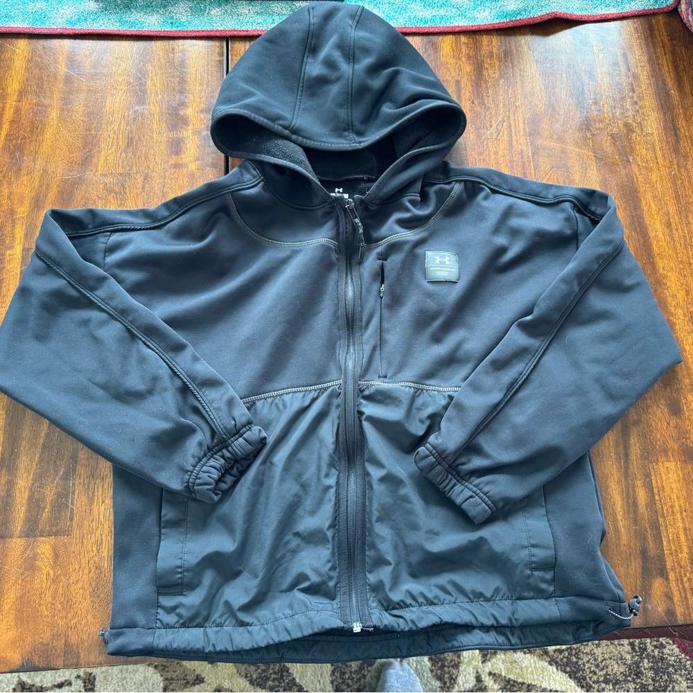 Under Armour Stylish Black Rush Hooded crop Jacket medium women’s